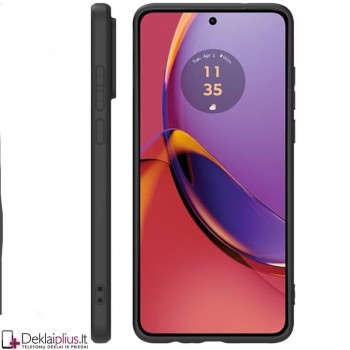 Silikoninis ploniausias dėklas su kameros apsauga - juodas (Motorola Moto G84) Silikoninis ploniausias dėklas su kameros apsauga - juodas (Motorola Moto G84)